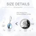 wholesale 925 Sterling Silver Moonstone Butterfly Black Cat Drop Earrings for Women - Unique Gifts for Cat Lovers-0-4