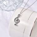wholesale 925 Sterling Silver Treble Clef Snake Pendant Necklace - Vintage Music s for Women & Men-0-4