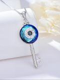 wholesale TOUPOP Key Evil Eye Necklace Gifts For Women S925 Sterling Silver Key Pendant Crystal Lucky Protection Jewelry, Birthday Amulet Evil Eye Gifts For Her Girlfriend Wife Mom Grandma -0-3
