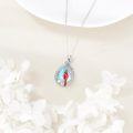 wholesale 925 Sterling Silver Teardrop Moonstone Red Cardinal Bird Vine Leaf Charm Necklace Pendant-0-2