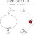 wholesale 925 Sterling Silver Infinity Heart Birthstone Bracelet for Women Nurse Gift Nursing Graduation Adjustable Chain Red Ruby-0-2