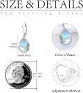 wholesale 925 Sterling Silver Angel Wing Teardrop Dangle Earrings with Blue Opal Stone for Women-0-2