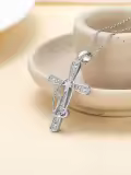 TOUPOP Sterling Silver Birthstone Cross Stethoscope Nursing Necklace Pendant-0-3