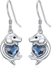 wholesale 925 Sterling Silver Dachshund Dangle Earrings – 15mm Lightweight Wiener Dog Jewelry for Women-Dachshund