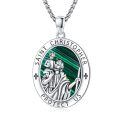 wholesale 925 Sterling Silver Archangel Medals St Pendant Necklace for Men Women-0-0