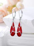 wholesale 925 Sterling Silver Blue Enamel Tear Drop Leverback Earrings for Women Gift Ideas-0-10