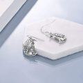 wholesale 925 Sterling Silver Howling Wolf Moon Drop Earrings for Women Girls  4cm Long-0-4