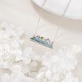 wholesale 925 Sterling Silver Mountain Turquoise Pendant Necklaces for Women Christian Gifts-0-2