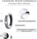 wholesale 925 Sterling Silver Norse Viking Celtic Knot Huggie Hoop Earrings with Cubic Zirconia for Women and Men (Unisex)-0-2