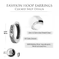 wholesale 925 Sterling Silver Norse Viking Celtic Knot Huggie Hoop Earrings Wholesale with Cubic Zirconia for Women and Men (Unisex)-0-2