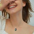wholesale 925 Sterling Silver Purple Moss Agate Floral Pendant Necklaces for Women-0-3