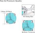 wholesale 925 Sterling Silver Turquoise Stud Earrings 4mm/6mm Round Shape Tiny Studs Jewelry for Women Girlfriend-0-5
