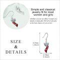 wholesale 925 Sterling Silver Red Enamel Fox Head Drop Earrings Gift for Women Teen Girls Jewelry Accessories-0-2