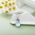 wholesale 925 Sterling Silver Husky with Blue Moonstone Pendant Necklace for Women - Memorial-0-1
