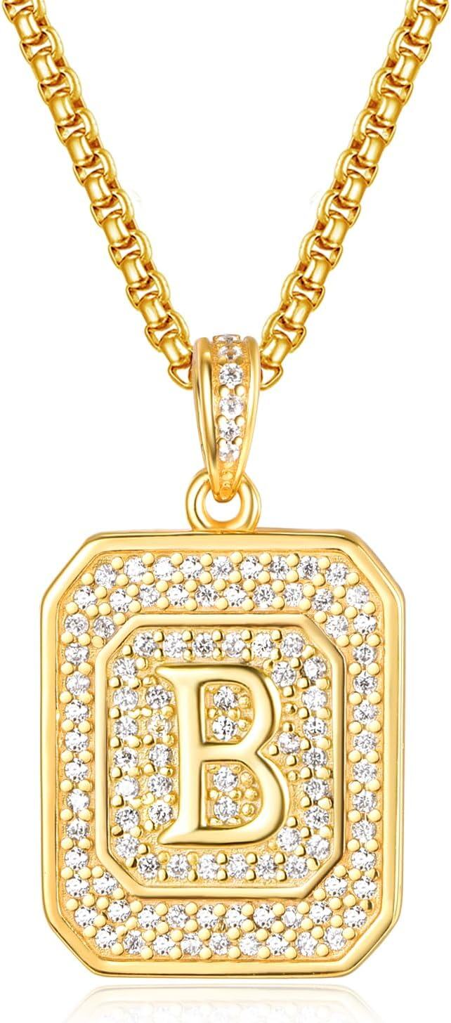 wholesale Gold Filled Sterling Silver Letter Jewelry Necklace for Women Gift for Mom Wife Birthday Anniversary Christmas-Letter B