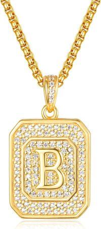 wholesale Gold Filled Sterling Silver Letter Jewelry Necklace for Women Gift for Mom Wife Birthday Anniversary Christmas-Letter B