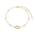wholesale 14k Gold Heart Zircon Anklet Dainty Beaded Ball Chain Foot Jewelry For Women-0-0