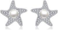 wholesale 925 Sterling Silver Starfish Freshwater Cultured Pearl Stud Earrings for Women-Starfish Earrings
