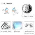 wholesale 925 Sterling Silver Astronaut Moonstone Rose Gold Heart Stud Earrings-0-2