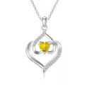 TOUPOP Sterling Silver Topaz November Birthstone Pendant Necklace Gift-0-0