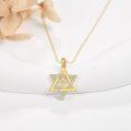 wholesale 14k Gold Star of David Cross CZ Pendant Necklace 14K Gold  Chain for Women Mom Lovers-0-2