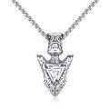 wholesale 925 Sterling Silver Viking Valknut Arrowhead Pendant Necklace Oxidized Finish For Men-0-0