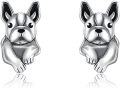 wholesale 925 Sterling Silver French Bulldog Stud Earrings for Women - Cute Dog-0-0