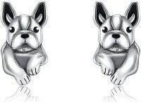 wholesale 925 Sterling Silver French Bulldog Stud Earrings for Women - Cute Dog-French Bulldog