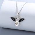 wholesale Sterling Silver Crystal Bat Pendant Necklace Gothic Animal Jewelry Gift for Women-0-7