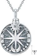 wholesale 925 Sterling Silver Compass Pendant Necklace with Chain - Vintage Style Nautical s for Women-0-0