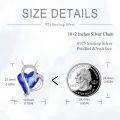 wholesale 925 Sterling Silver Blue Heart Pendant Necklace for Women Girls-0-3