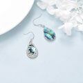 wholesale 925 Sterling Silver White Gold Plated Abalone Shell Butterfly Drop Earrings-0-3