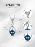 TOUPOP Sterling Silver Black Freshwater Pearl Infinity Letter Pendant Necklace-0-4