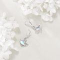 wholesale 925 Sterling Silver Blue Moonstone Swan Drop Earrings-0-4