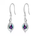 TOUPOP Sterling Silver Birthstone Earrings Infinity Love Jewelry Gift-0-0