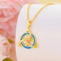 TOUPOP 14K Gold Turquoise Celtic Knot Necklace For Women Irish Jewelry Gift-0-2