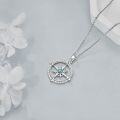 wholesale 925 Sterling Silver Turquoise Sea Turtle Compass Necklace for Women-0-3