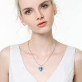 wholesale 925 Sterling Silver Crystal Rose Heart Initial Necklace for Women-0-3
