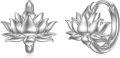 wholesale 925 Sterling Silver Lotus Flower Huggies Ear Cuffs  for Her-0-0