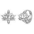 wholesale 925 Sterling Silver Lotus Flower Huggies Ear Cuffs  for Her-0-0