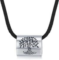 wholesale 925 Sterling Silver Tree of Life Ashes Necklace with Hypoallergenic Stone Pendant for Cremation Keepsake, 18+2 Chain-Tree of Life