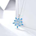 wholesale 925 Sterling Silver Blue Crystal Snowflake Pendant Necklace - Winter Fashion s for Her-0-1