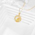 wholesale 14K Gold Owl Heart Crystal Pendant Necklace for Women - 16 Chain-0-2