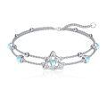 wholesale 925 Sterling Silver Celtic Knot Bracelet With Blue Moonstones-0-0