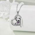 wholesale 925 Sterling Silver Panda Heart Pendant Necklace for Women Animal Lover Gift-0-2