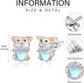 wholesale 925 Sterling Silver Heart-Shaped Pig Moonstone Stud Earrings for Women - Hypoallergenic Gift Idea-0-5