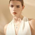 wholesale 925 Sterling Silver Cross Heart Flower Pendant Necklace for Women Girls Gifts-0-4