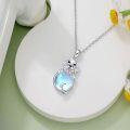 wholesale 925 Sterling Silver Moonstone Dog Pendant Necklace for Women - Memorial s-0-1