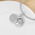 wholesale 925 Sterling Silver Personalized Photo Charm - 0.7 Round Engraved Pendant for Snake Bracelets, Allergen-Free Birthday Christmas Gift for Women-0-1