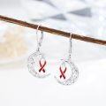 wholesale  Sterling Silver Cancer Awareness Ribbon Moon Dangle Leverback Earrings for Women Survivor Jewelry -0-16